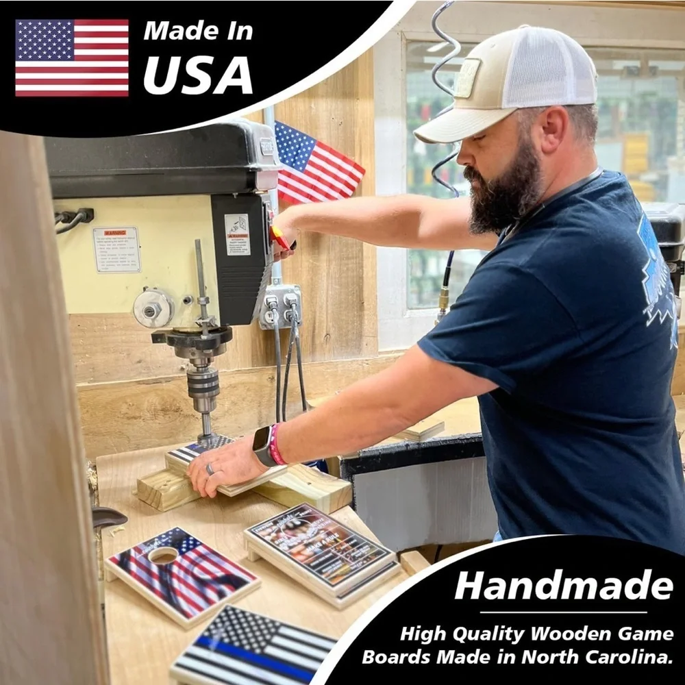 Tabletop cornhole Game with American Flag Design